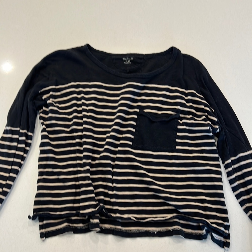 Stripped Madewell Long Sleeved Crop Shirt